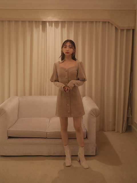 Melt The Lady ストライプコーデュロイワンピース Sparkling Mall Online Store