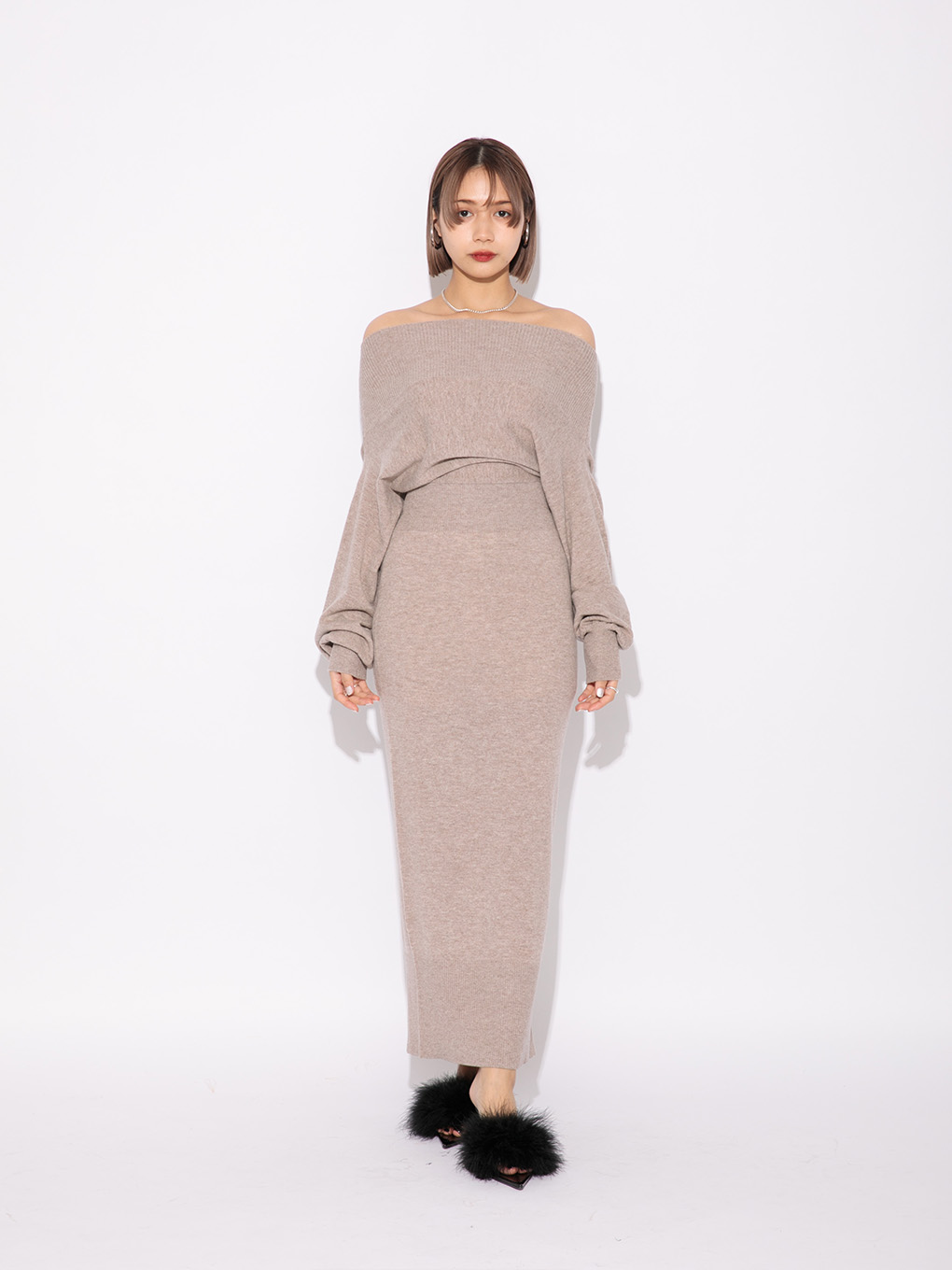 Melt The Lady オフショルダーカシミヤニットワンピース Sparkling Mall Online Store