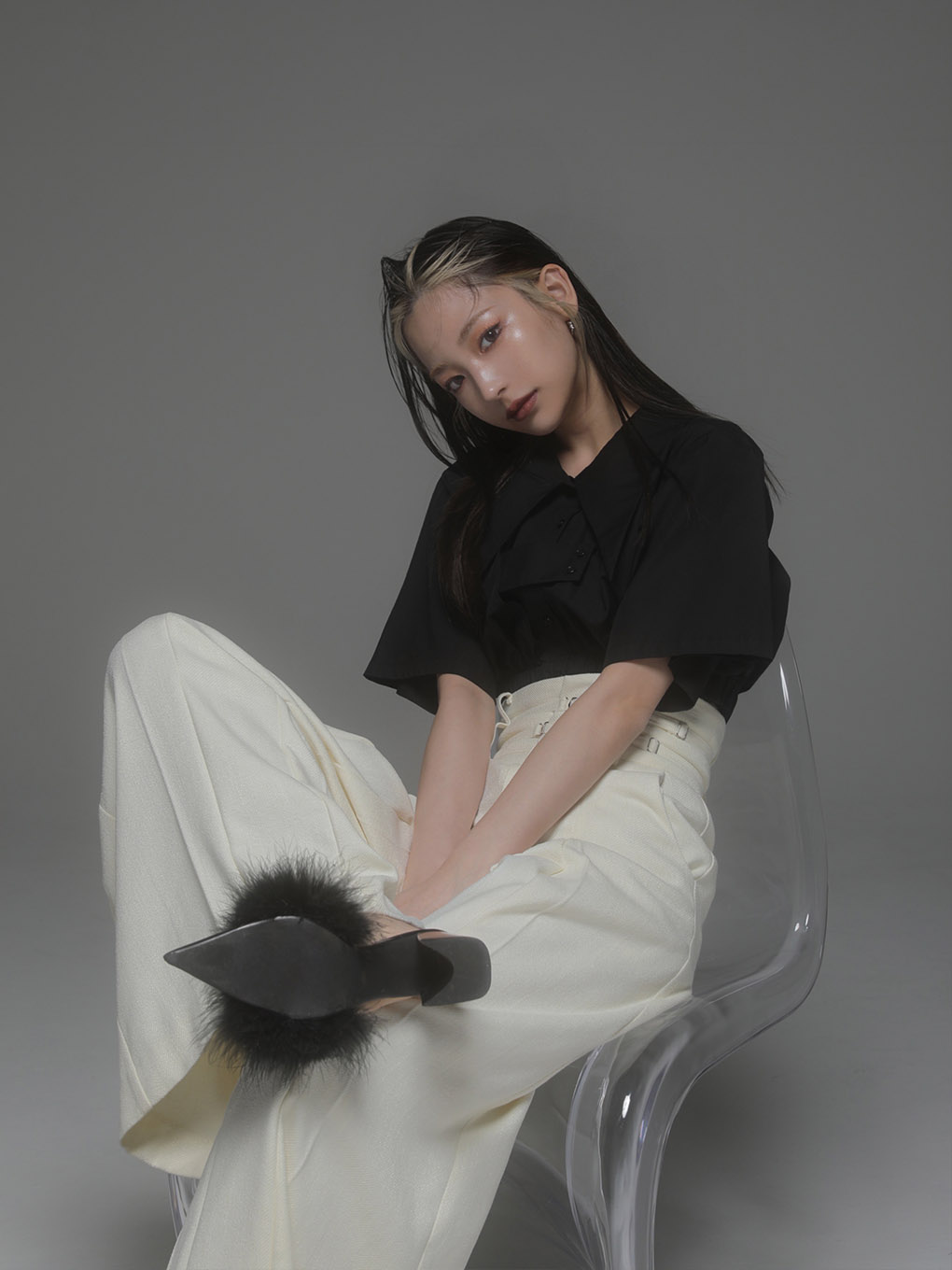 美品】 melt the lady アシンメトリーセーラーカラートップス