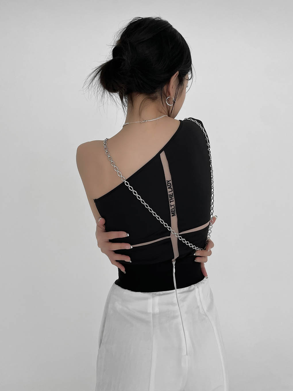 melt the lady lily tattoo tops black - トップス