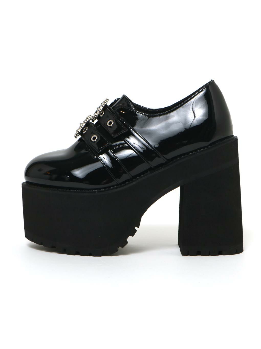 【BUBBLES】ダブルバックル厚底シューズ