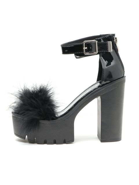 【BUBBLES】ファー厚底ヒールシューズ