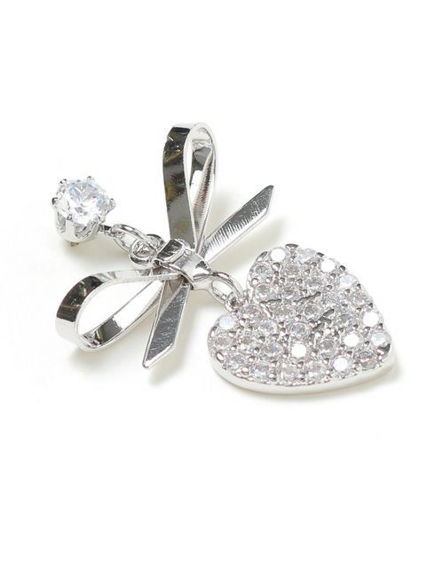 【BUBBLES】リボンビジューハートピアス