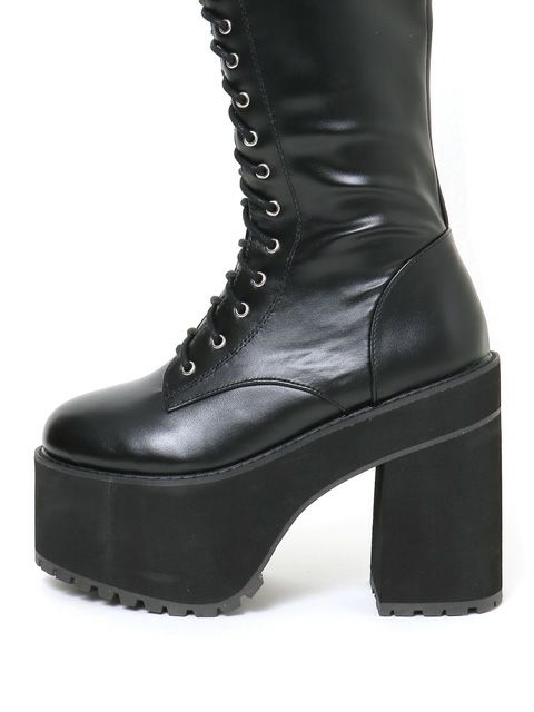 【BUBBLES】フェイクレザーロングブーツ