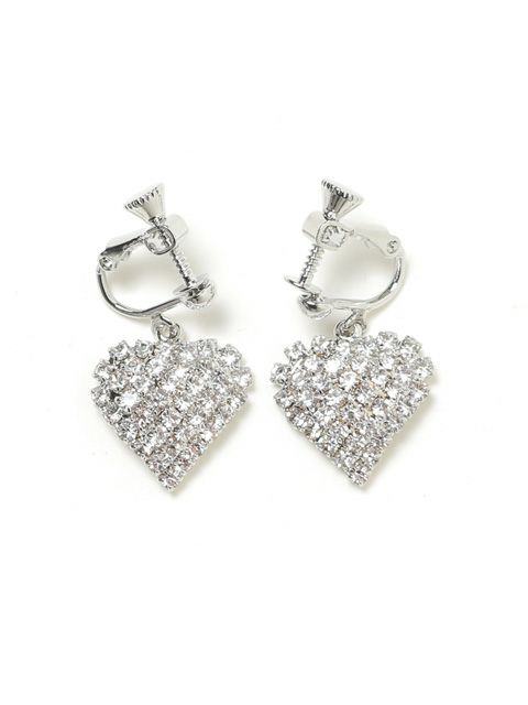 【BUBBLES】ハートビジューイヤリング