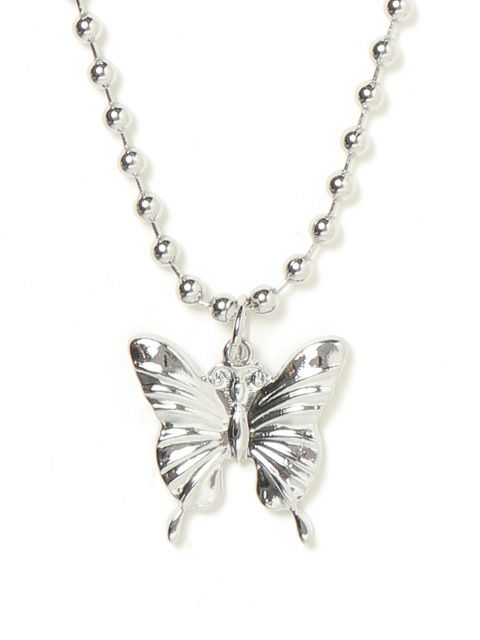 【BUBBLES】バタフライラウンドチェーンネックレス