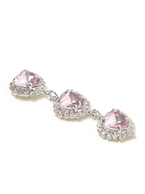 【BUBBLES】トリプルハートビジューピアス