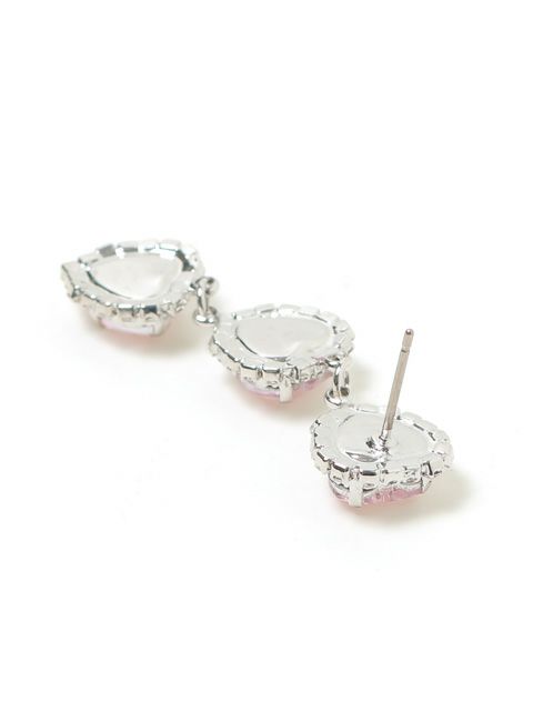 【BUBBLES】トリプルハートビジューピアス