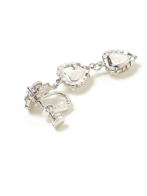 【BUBBLES】トリプルハートビジューイヤリング