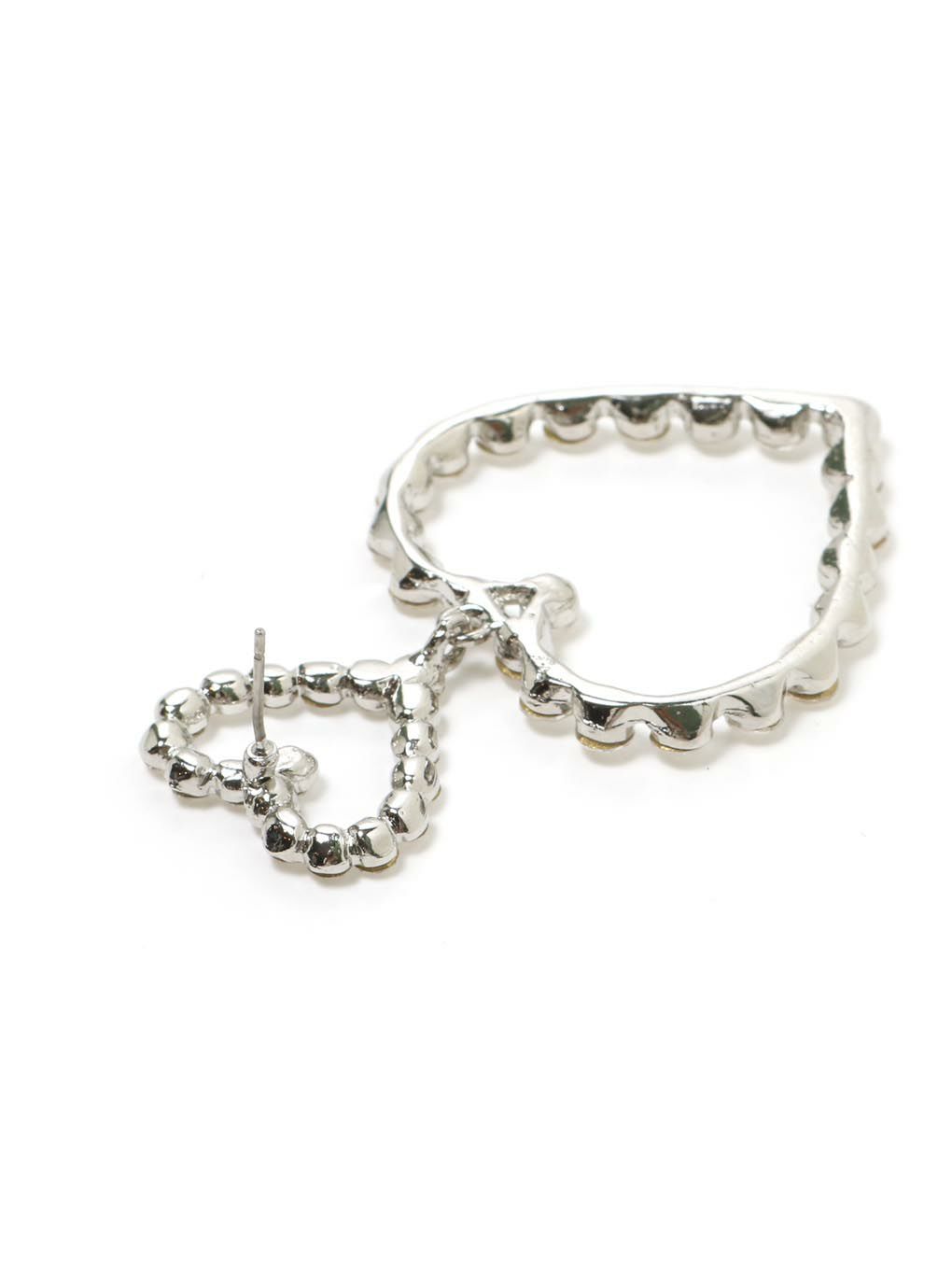 【BUBBLES】ダブルハートビジューピアス