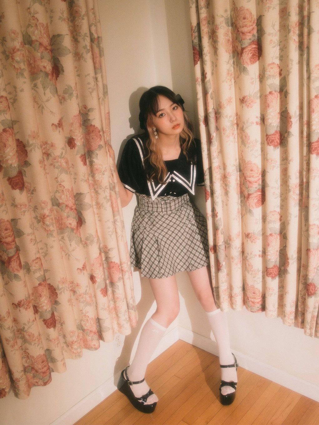 【BUBBLES】リボンストラップサンダル