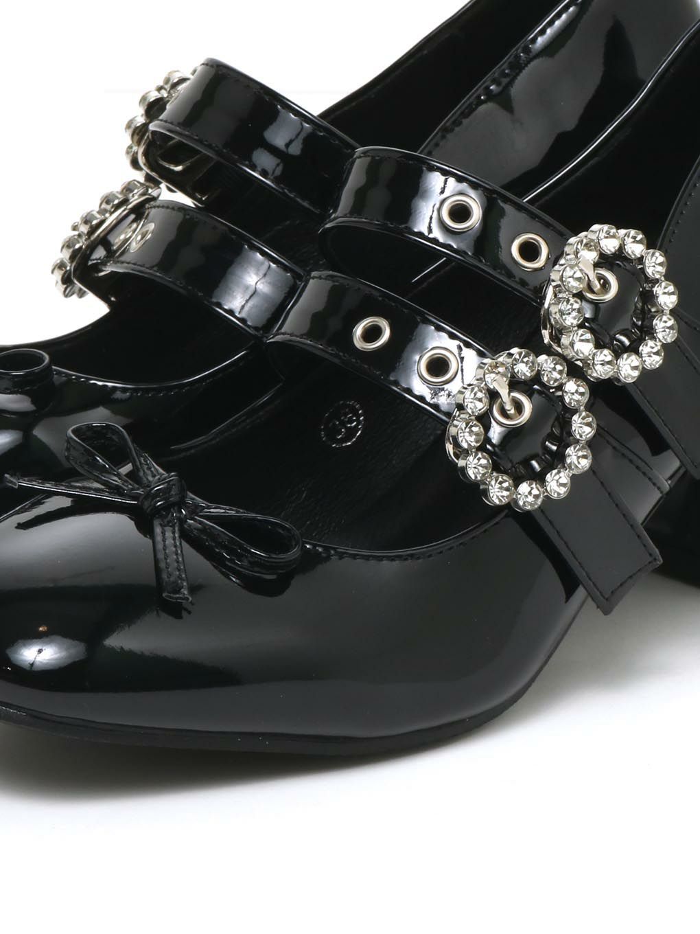 【BUBBLES】リボンバックルヒールパンプス