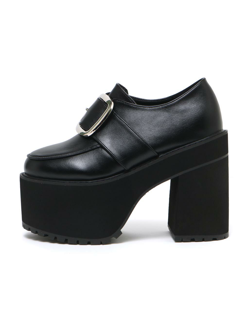 【BUBBLES】スクエアバックル厚底ローファー