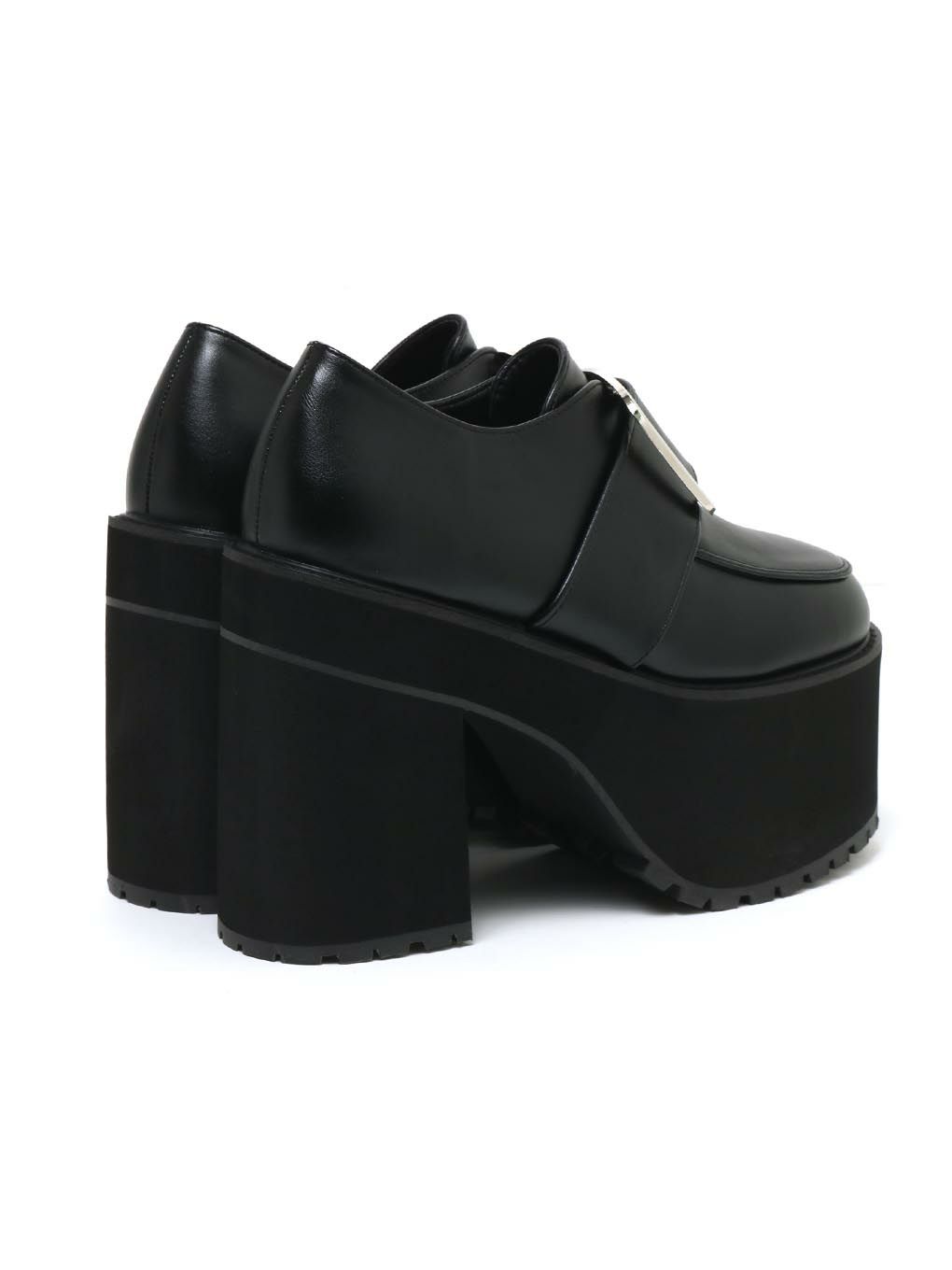 【BUBBLES】スクエアバックル厚底ローファー