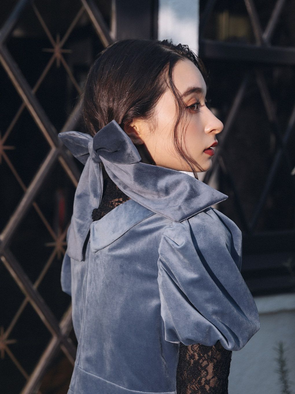 【BUBBLES】ベルベットリボンバレッタ