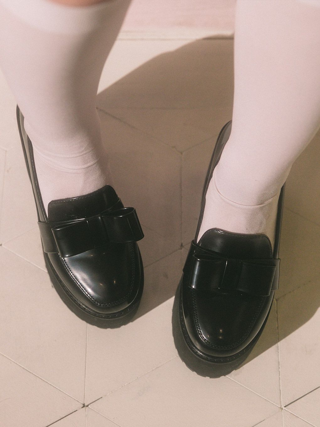 【BUBBLES】リボン厚底ローファー