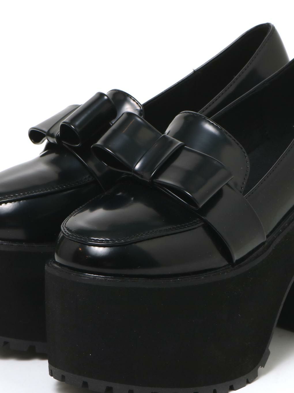 【BUBBLES】リボン厚底ローファー