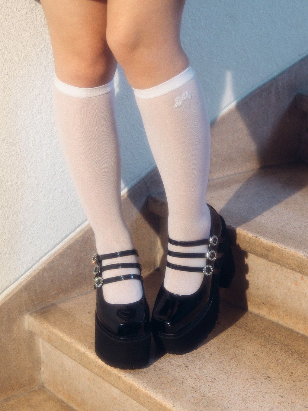 【BUBBLES】3ストラップビジューシューズ