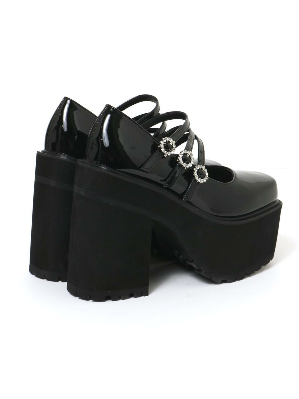 【BUBBLES】3ストラップビジューシューズ