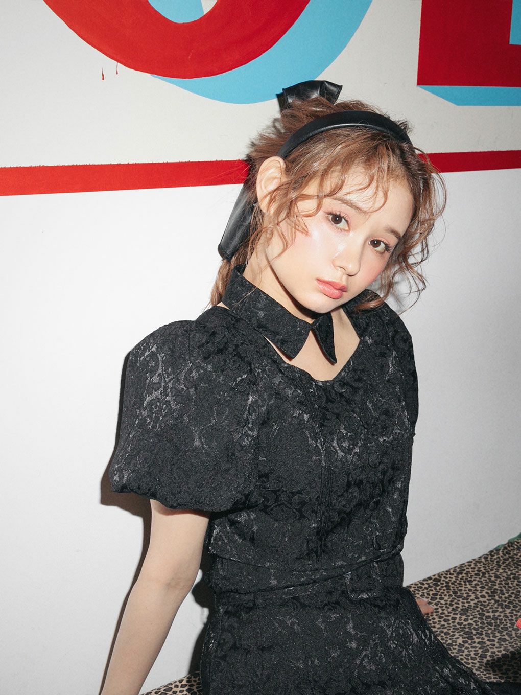 【BUBBLES】レザーリボンカチューシャ