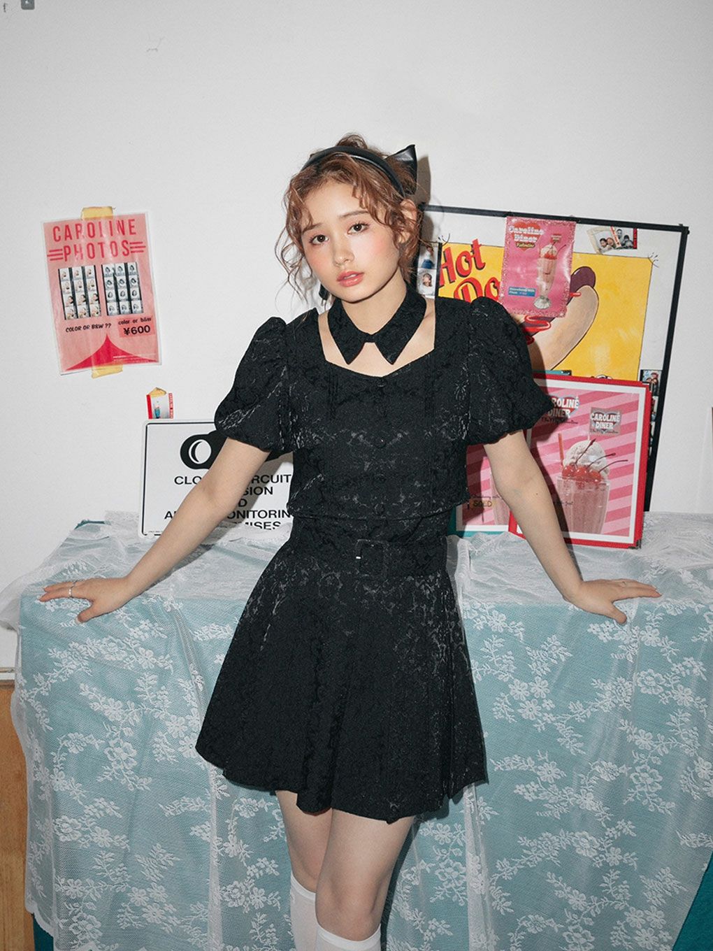 【BUBBLES】レザーリボンカチューシャ