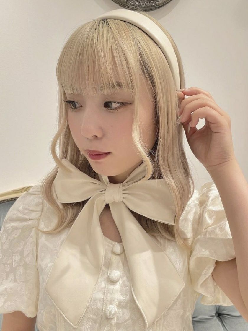 【BUBBLES】レザーリボンカチューシャ