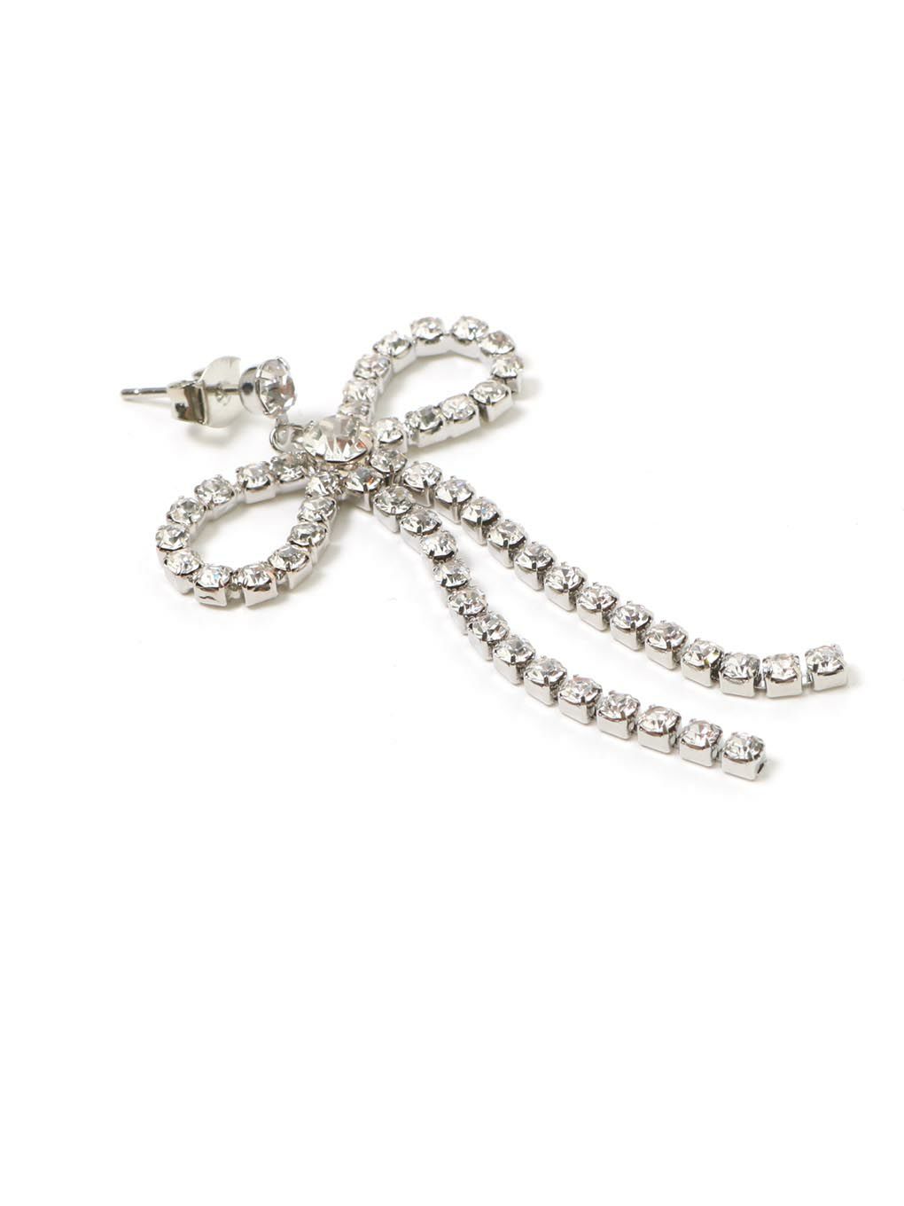 【BUBBLES】ビジューリボンピアス