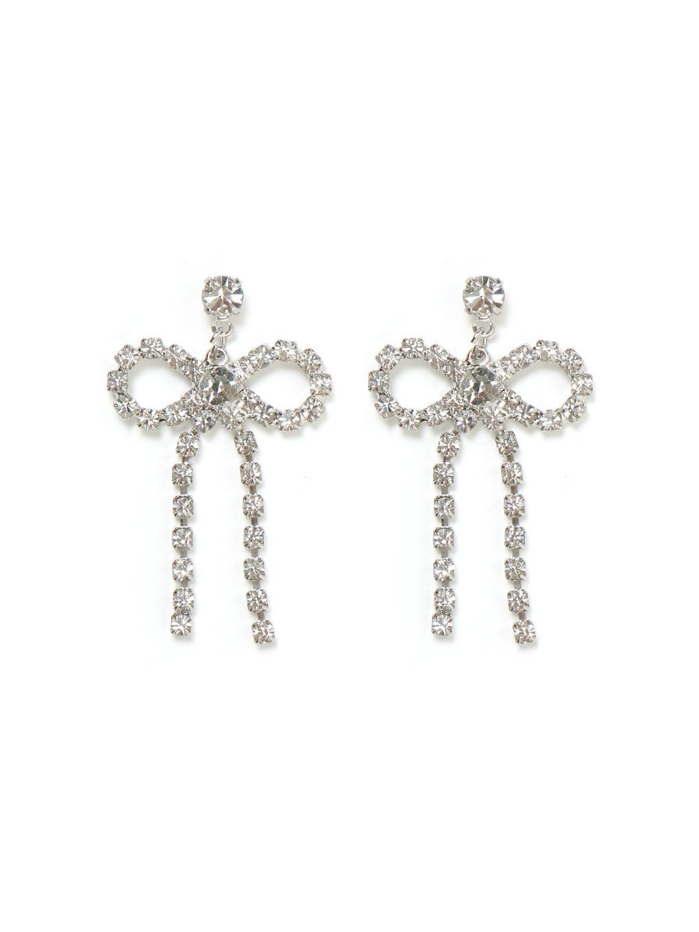【BUBBLES】ビジューミニリボンピアス
