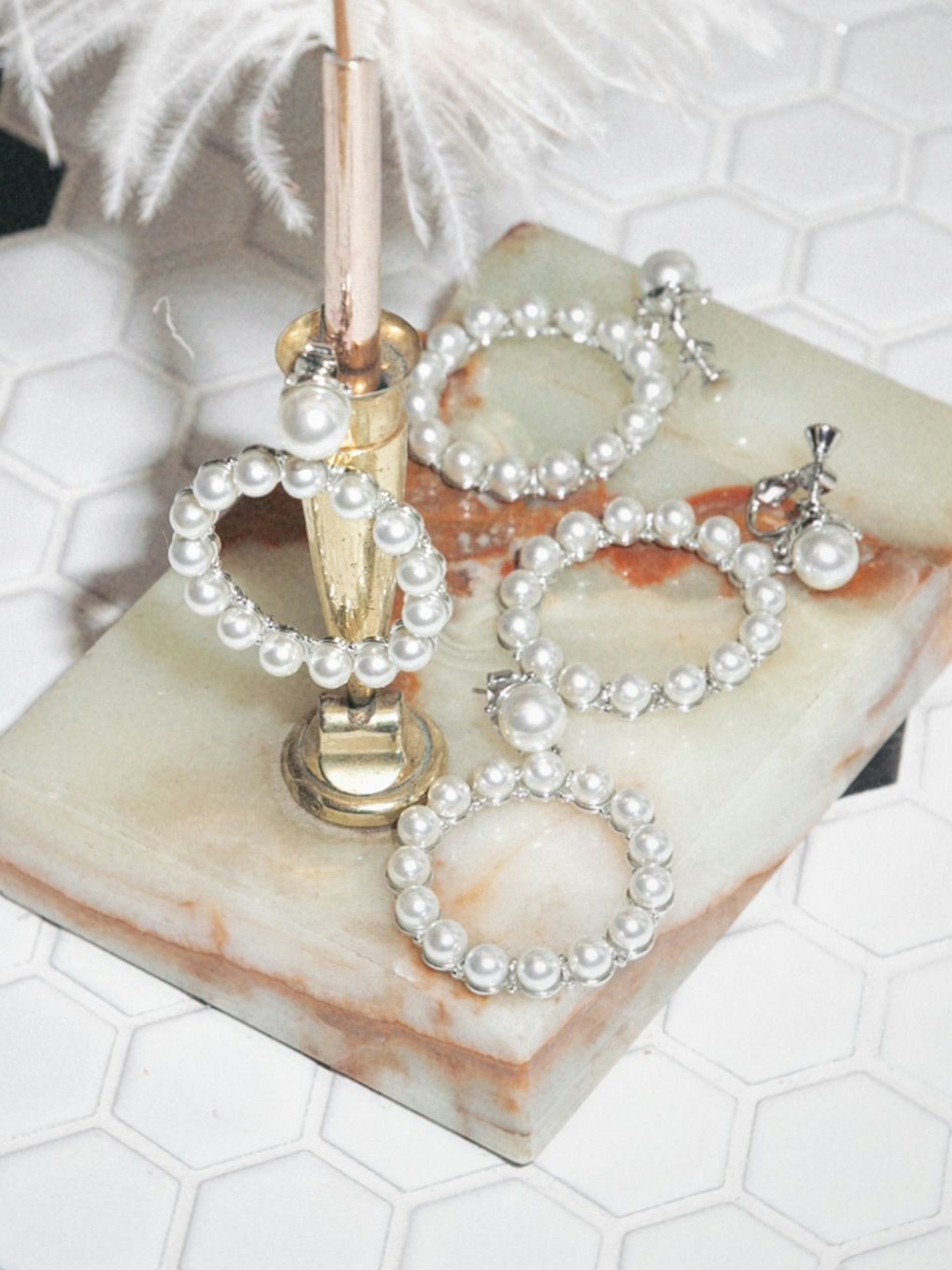 【BUBBLES】パールラウンドピアス