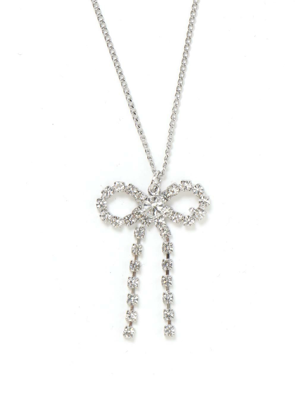 【BUBBLES】ビジューリボンネックレス