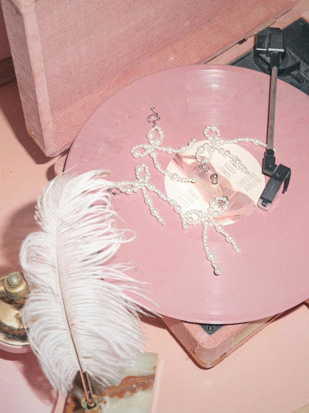 【BUBBLES】リボンパールイヤリング