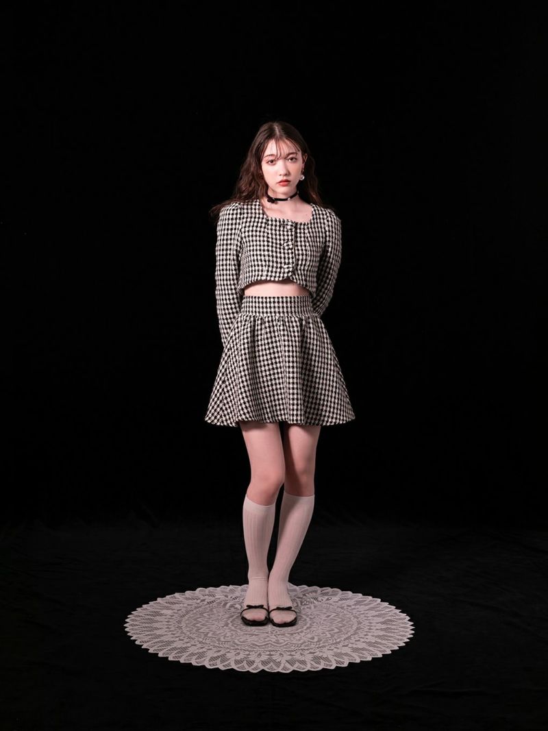 【BUBBLES BOUTIQUE】checked jacket setup | sparkling mall online store