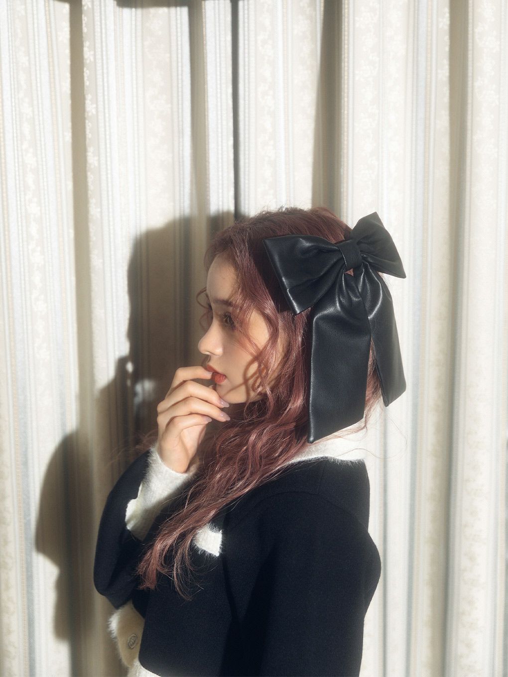 【BUBBLES】レザーリボンバレッタ