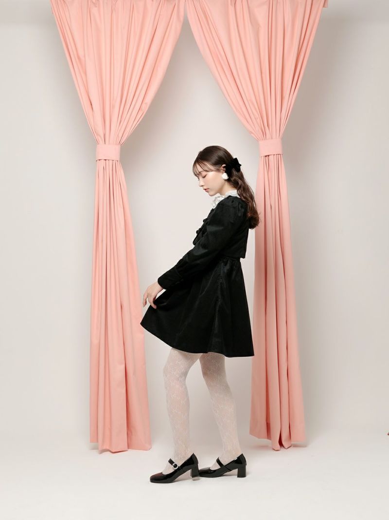 BUBBLES BOUTIQUE】velvet frill onepiece | sparkling mall