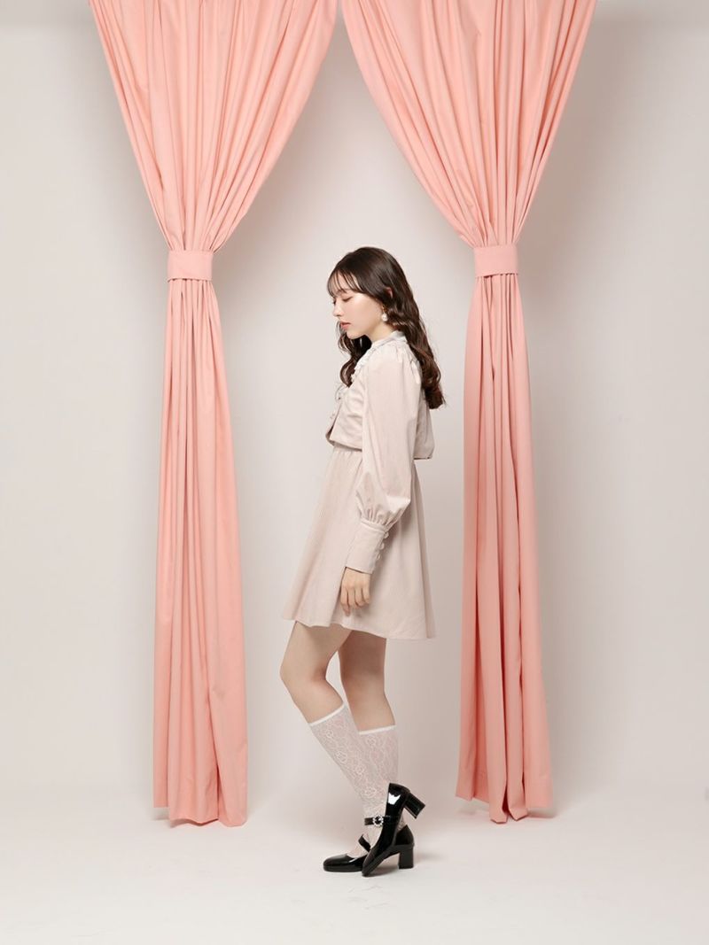 BUBBLES BOUTIQUE】velvet frill onepiece | sparkling mall