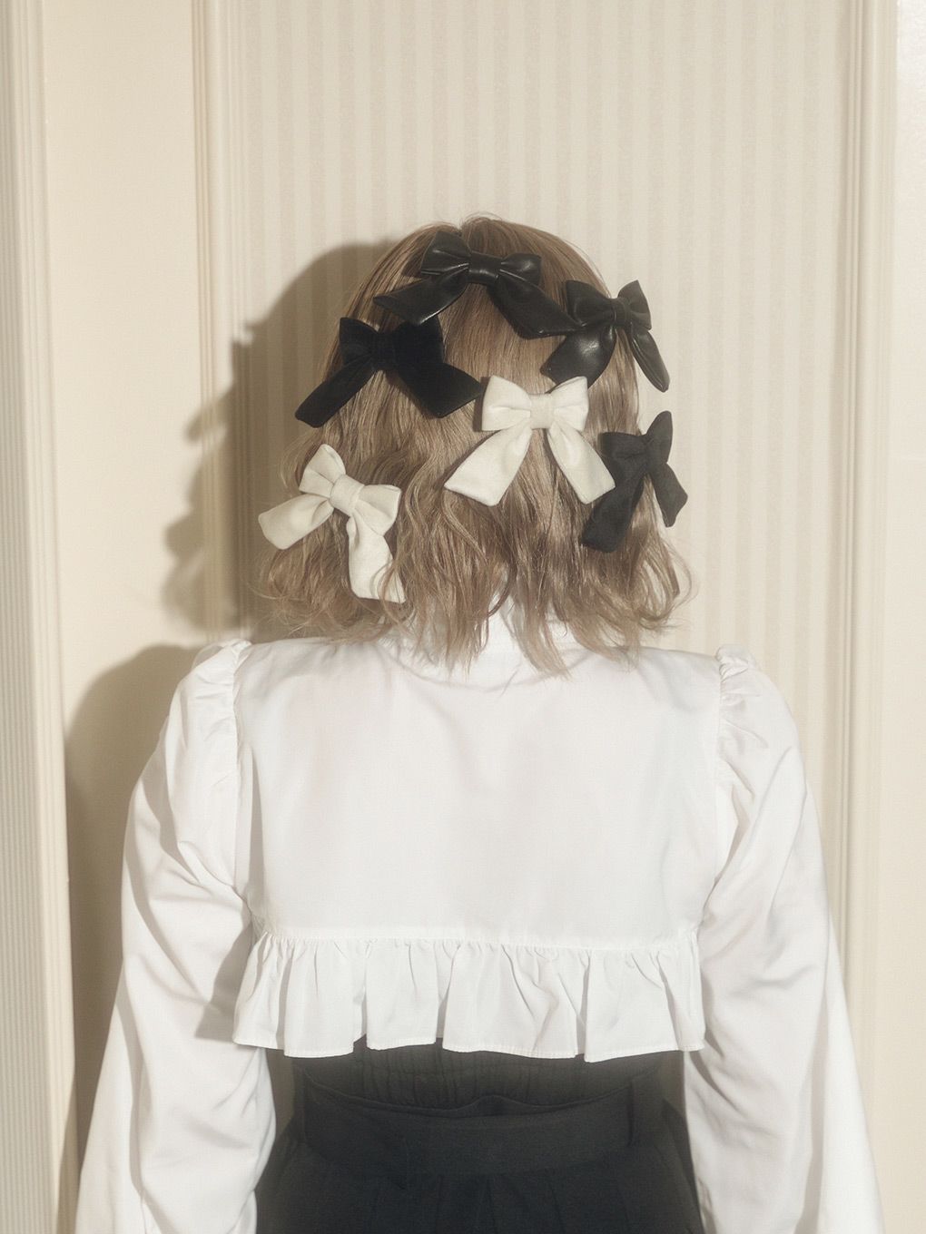 【BUBBLES】ベルベットミニリボンバレッタ