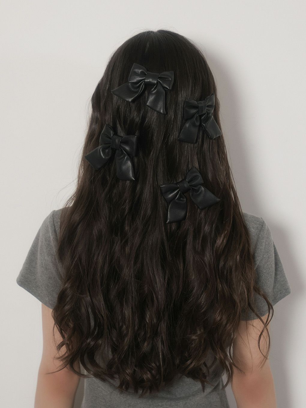 【BUBBLES】レザーミニリボンバレッタ