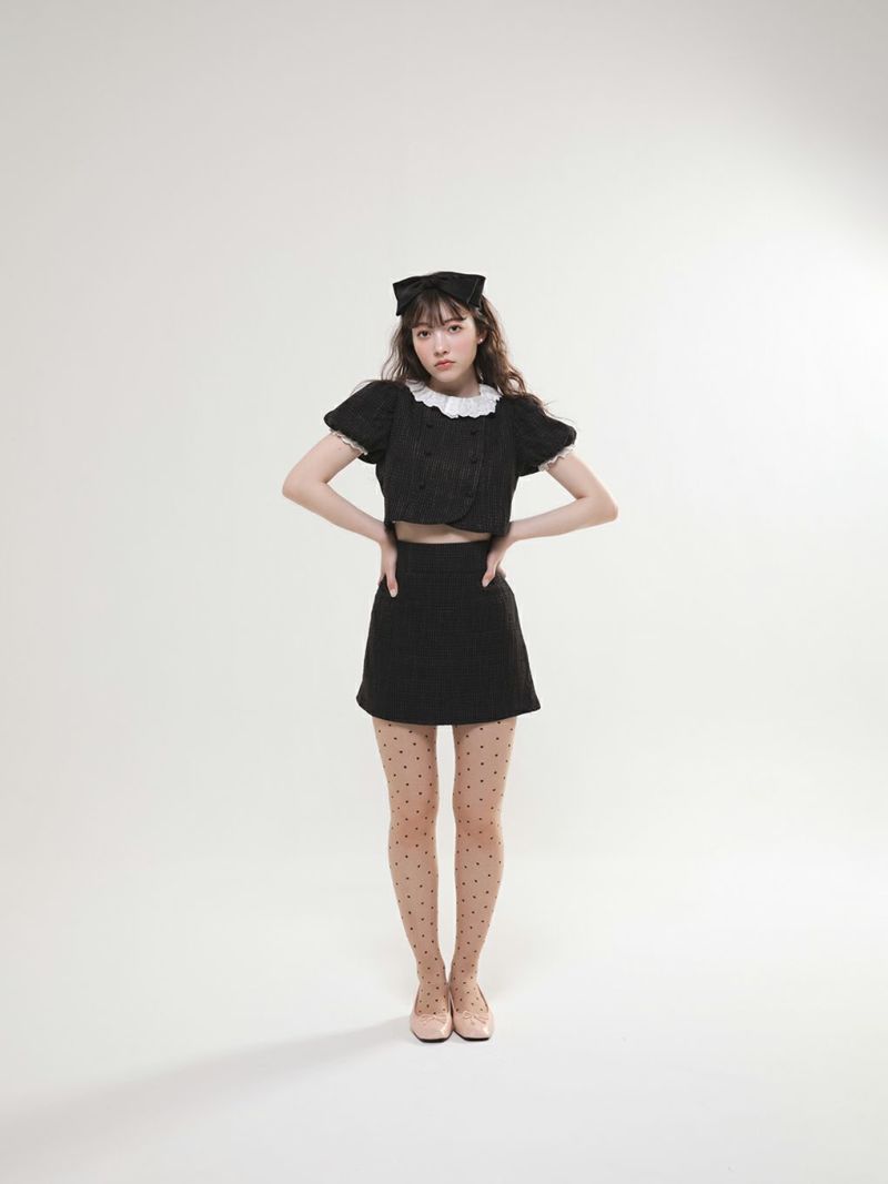 BUBBLES BOUTIQUE】frill collar set up | sparkling mall online store