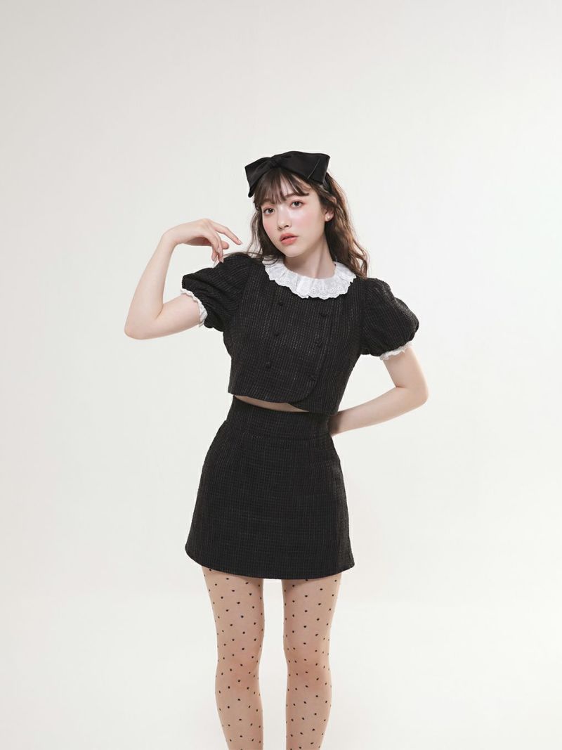 BUBBLES BOUTIQUE】frill collar set up | sparkling mall online store