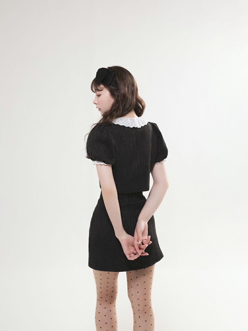 BUBBLES BOUTIQUE】frill collar set up | sparkling mall online store