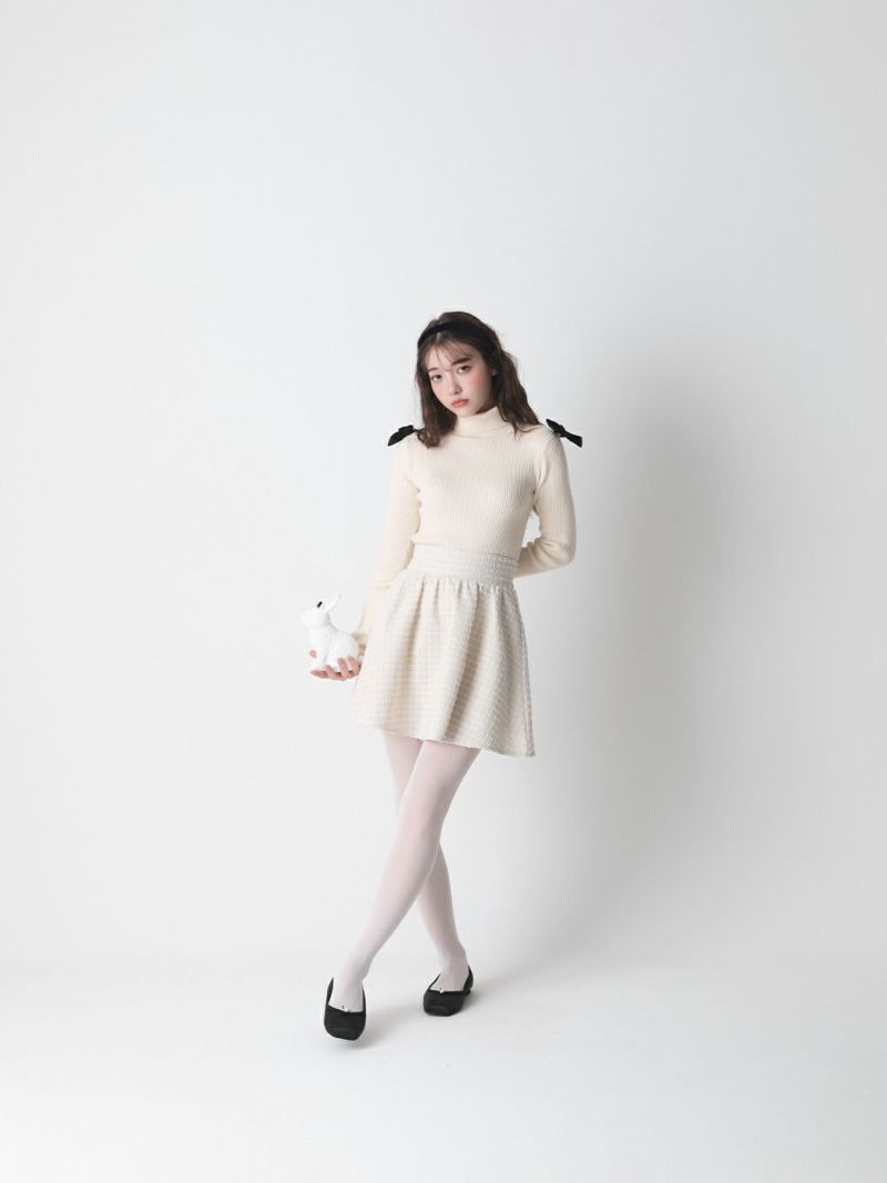 BUBBLES BOUTIQUE】ribbon knit tops | sparkling mall online store