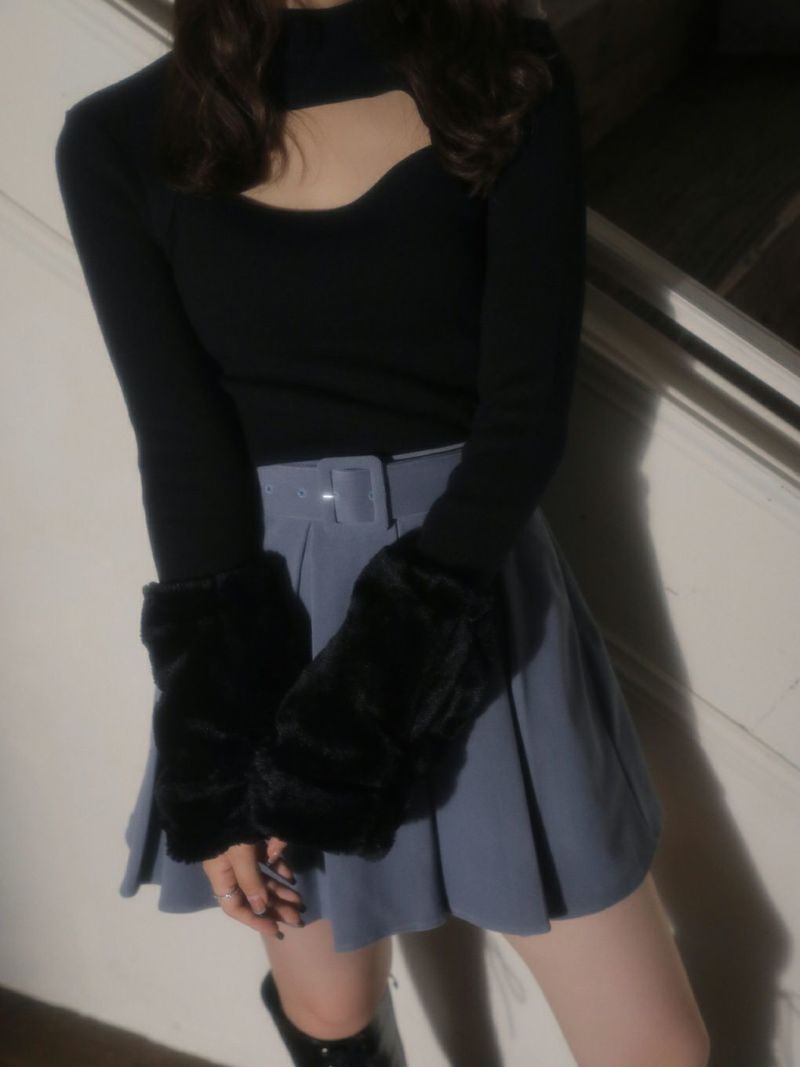 BUBBLES】ファーカフスニットトップス | sparkling mall online