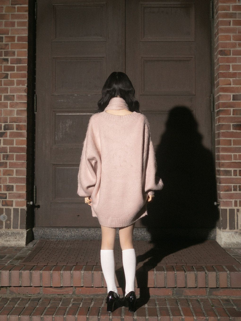 【BUBBLES】リボンマフラーニットワンピース