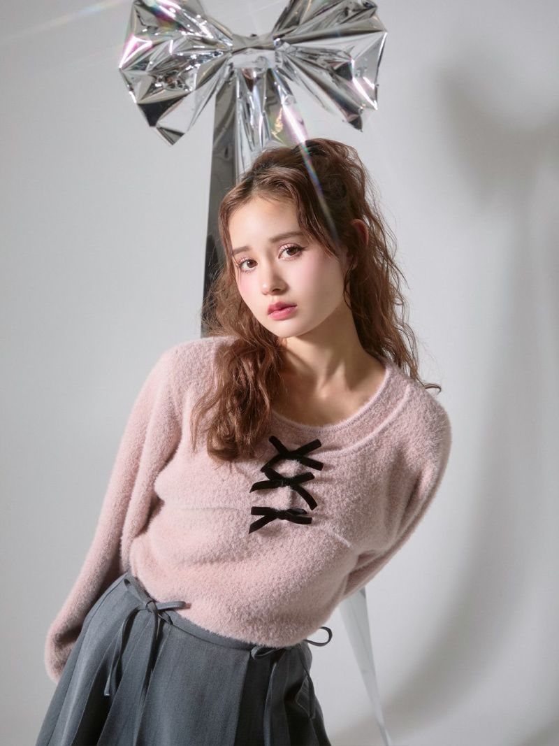 BUBBLES】レイヤードリボンニット | sparkling mall online store BUBBLES】レイヤードリボンニット | sparkling mall online store
