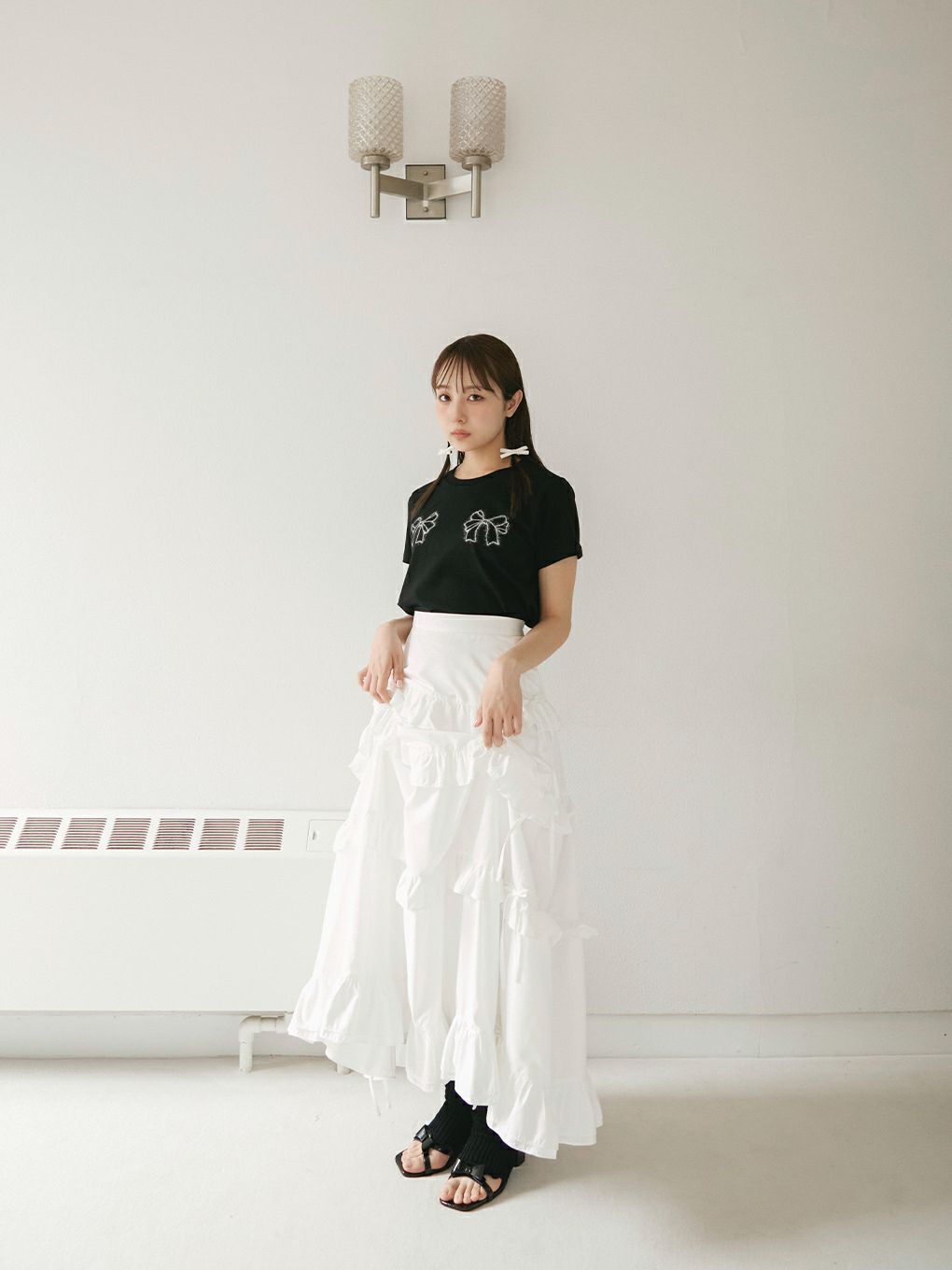 【BUBBLES】パウダーリボンTEEワンピース