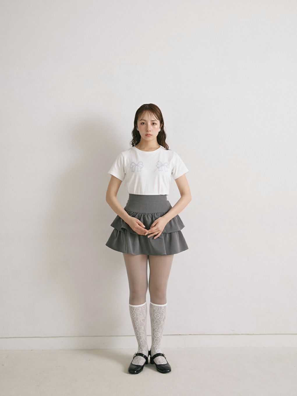 【BUBBLES】パウダーリボンTEEワンピース