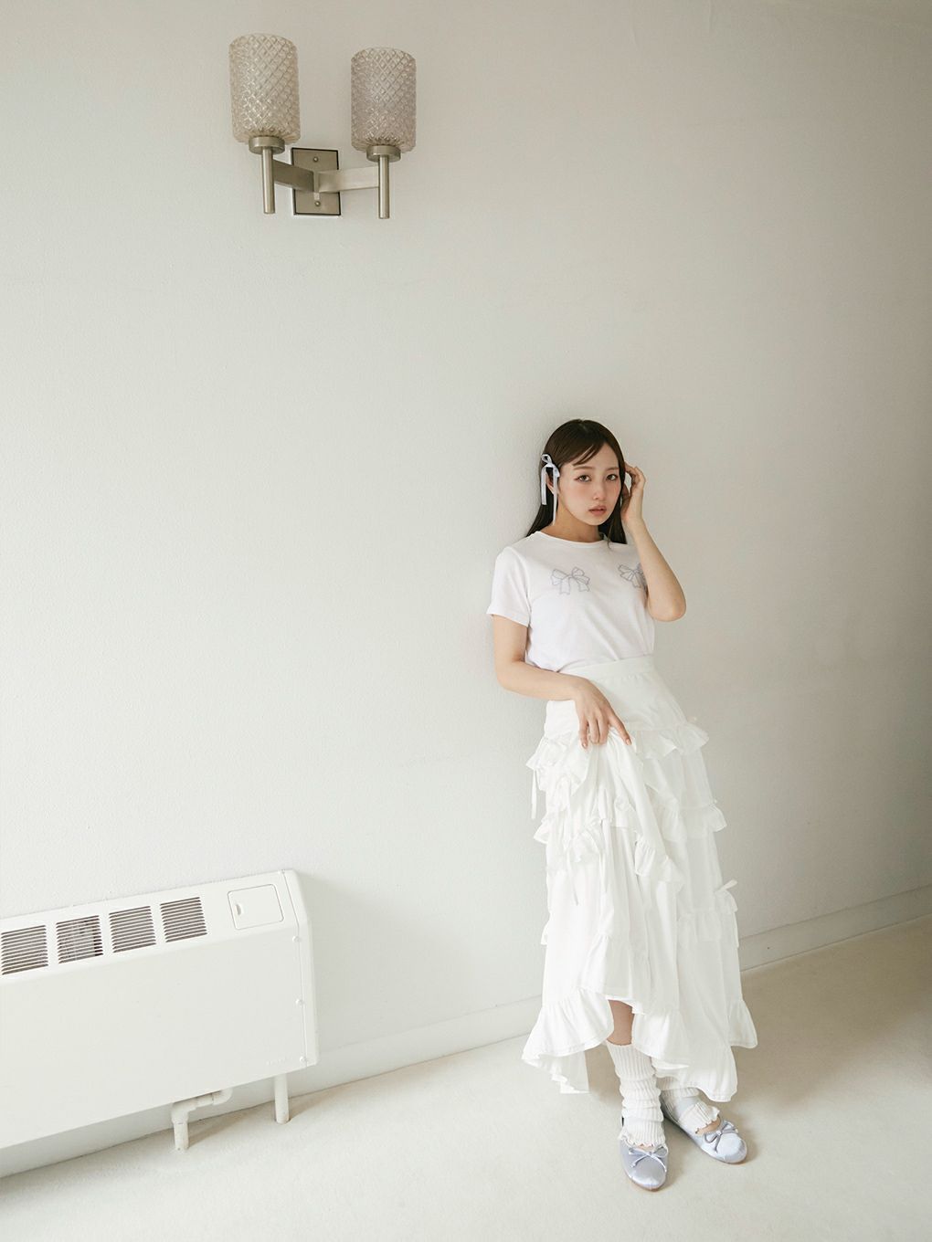 【BUBBLES】パウダーリボンTEEワンピース