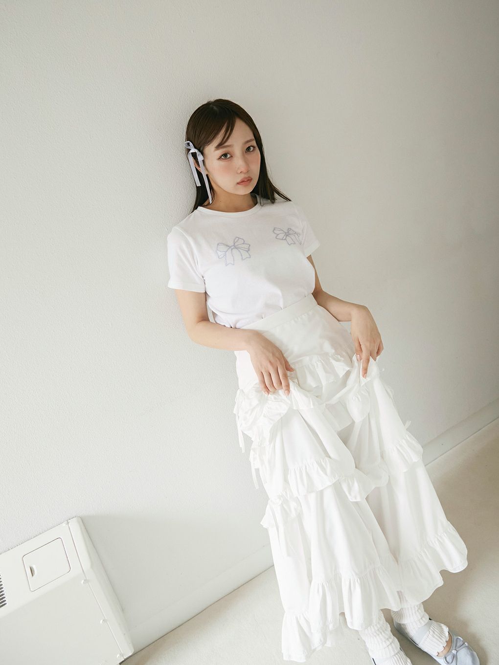 【BUBBLES】パウダーリボンTEEワンピース