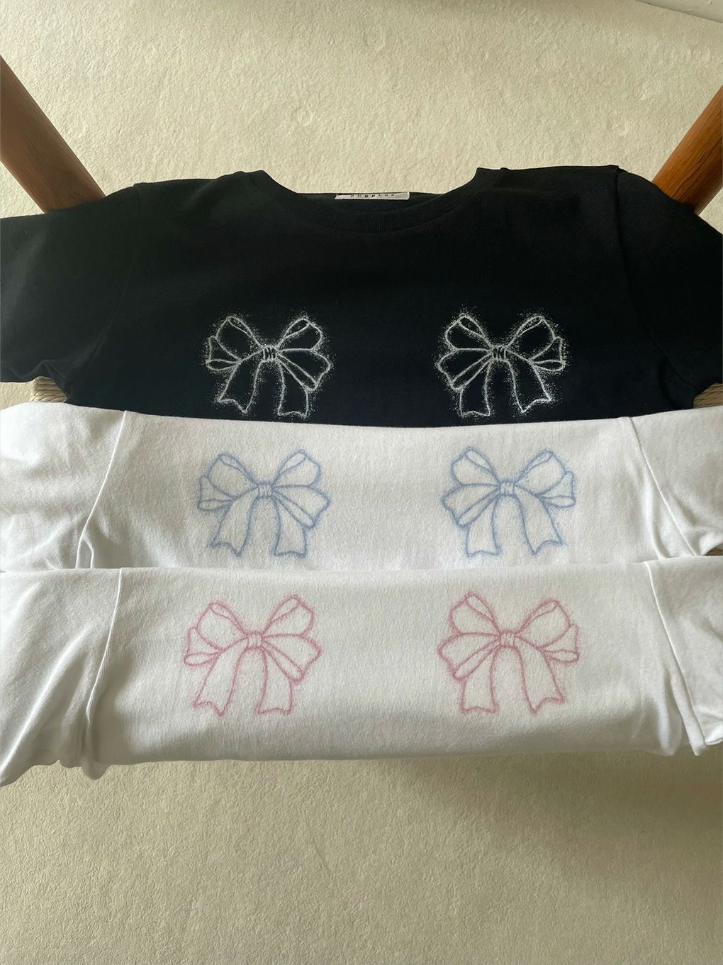 【BUBBLES】パウダーリボンTEEシャツ