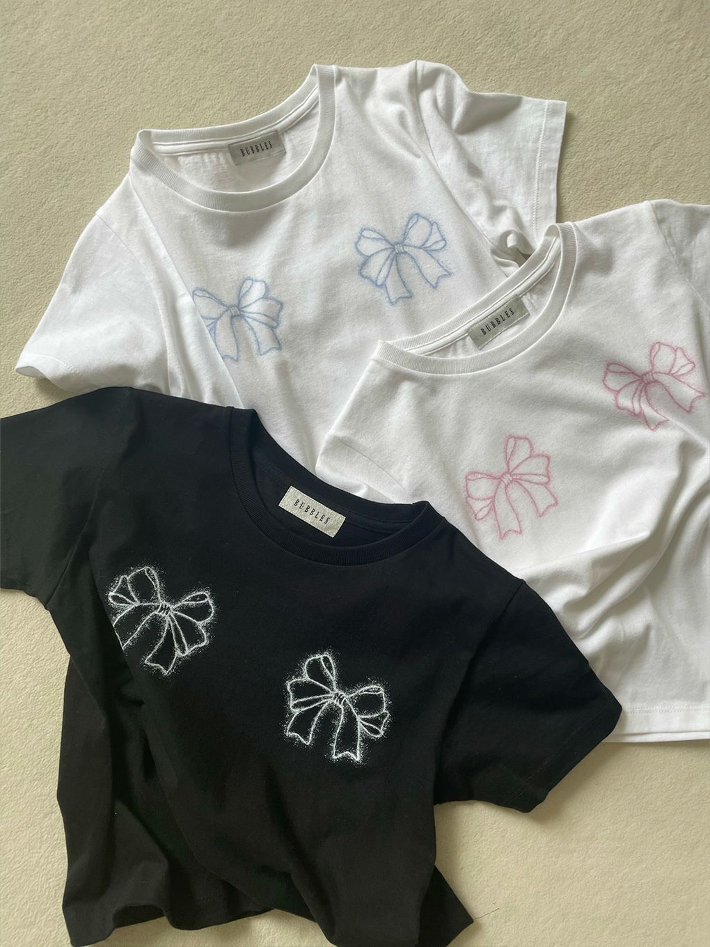【BUBBLES】パウダーリボンTEEシャツ